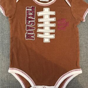 Pro Edge Brown Texas A&M 6-9 Months Football Onesie
